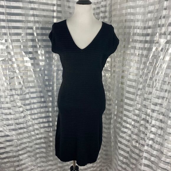 Guess Black Knit Body con Mini Dress - Picture 1 of 8